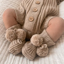 Knitted Newborn Booties Oak
