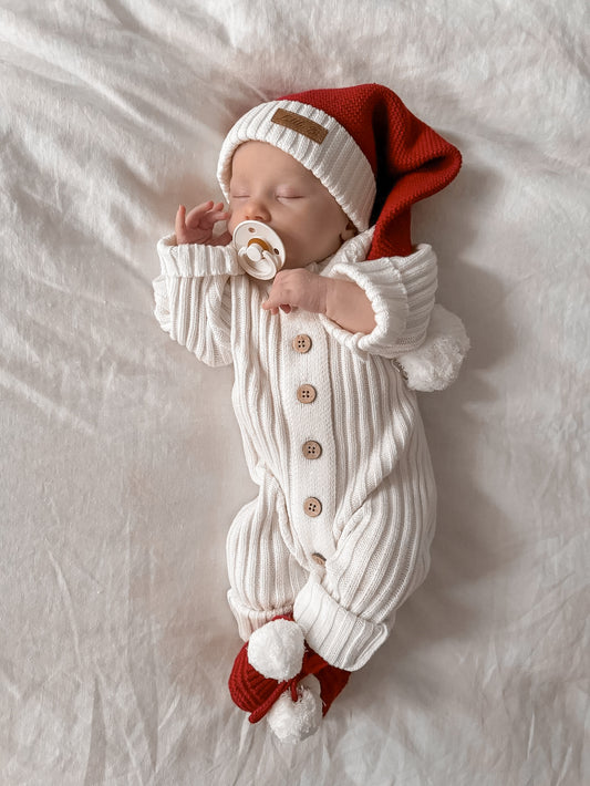 Knitted Newborn Christmas Booties