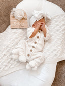 Ribbed Romper Short Sleeve Milk