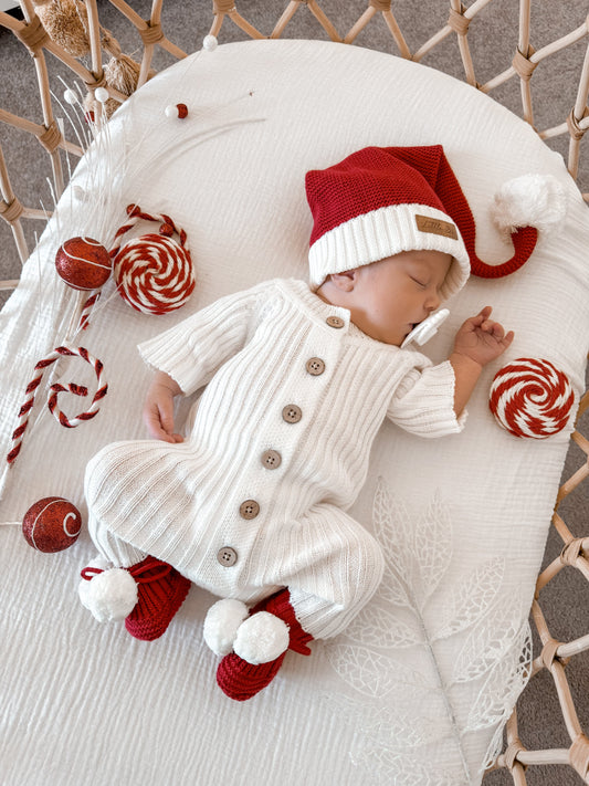 Ribbed Romper Short Sleeve Milk