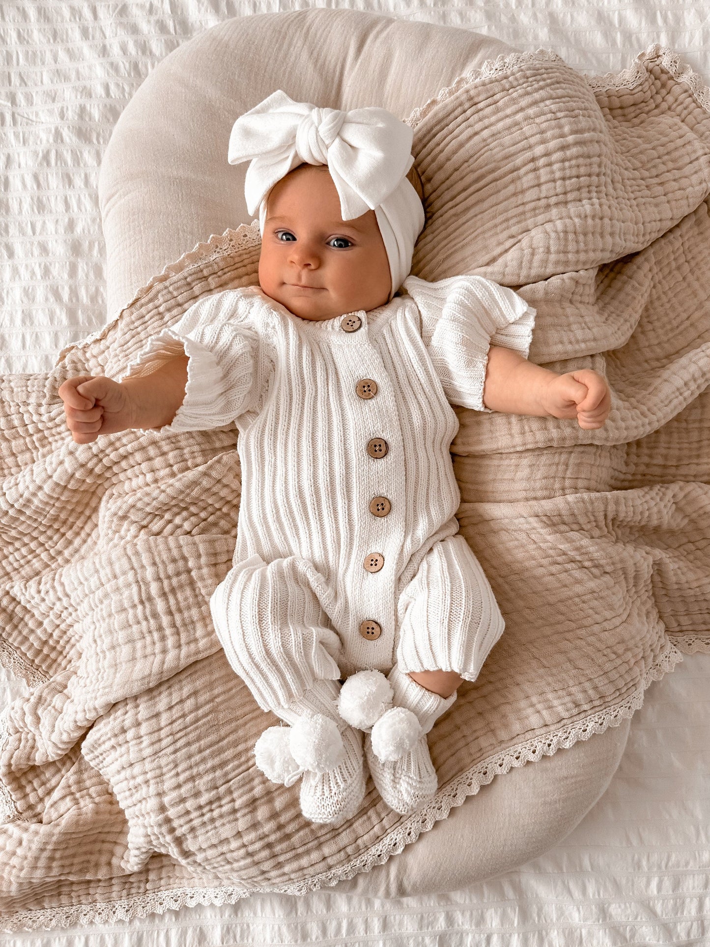 Ribbed Romper Short Sleeve Milk
