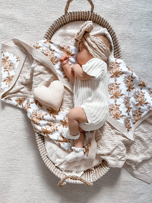 Knitted Cotton Short Sleeve Ribbed Romper - Milk