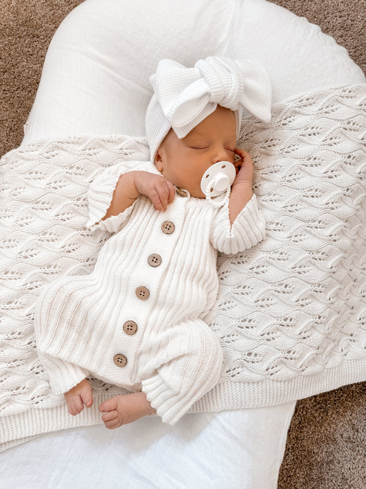 Ribbed Romper Short Sleeve Milk