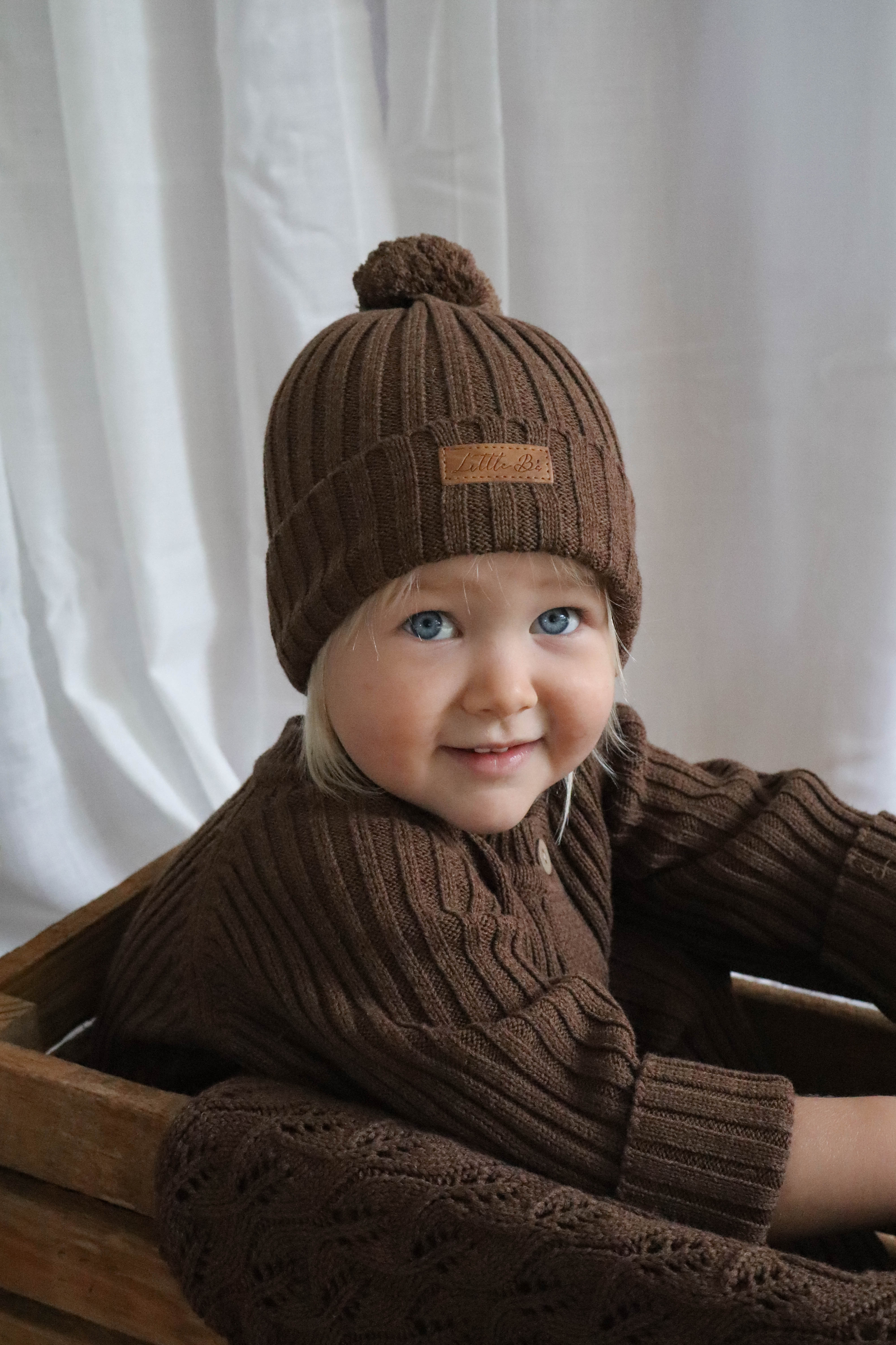 Knitted Cotton Ribbed Romper - Chocolate
