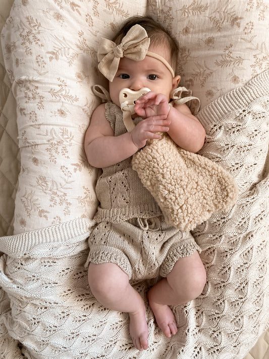 Pointelle Knit Set - Oak