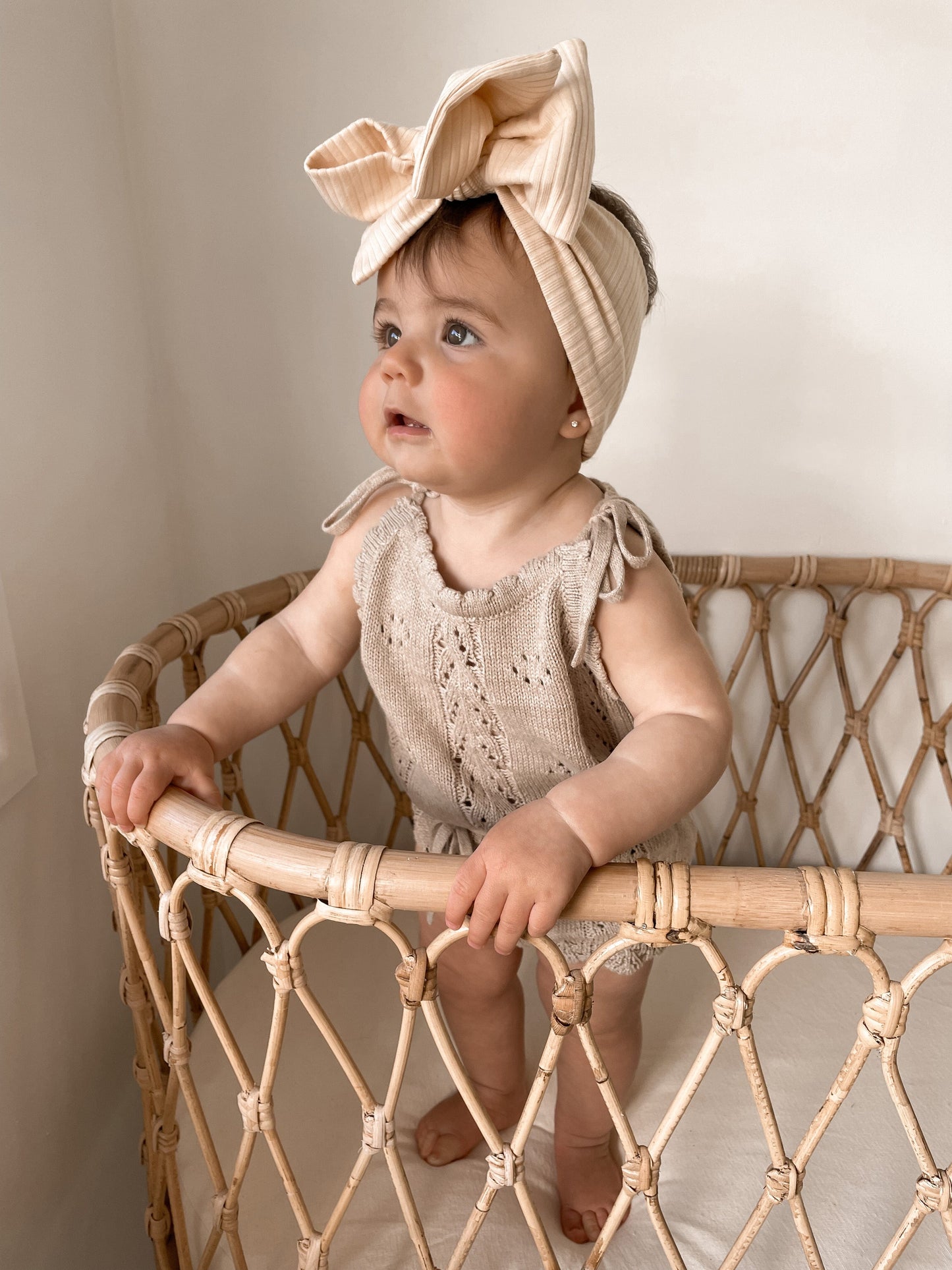 Knitted Cotton Pointelle Set - Oak