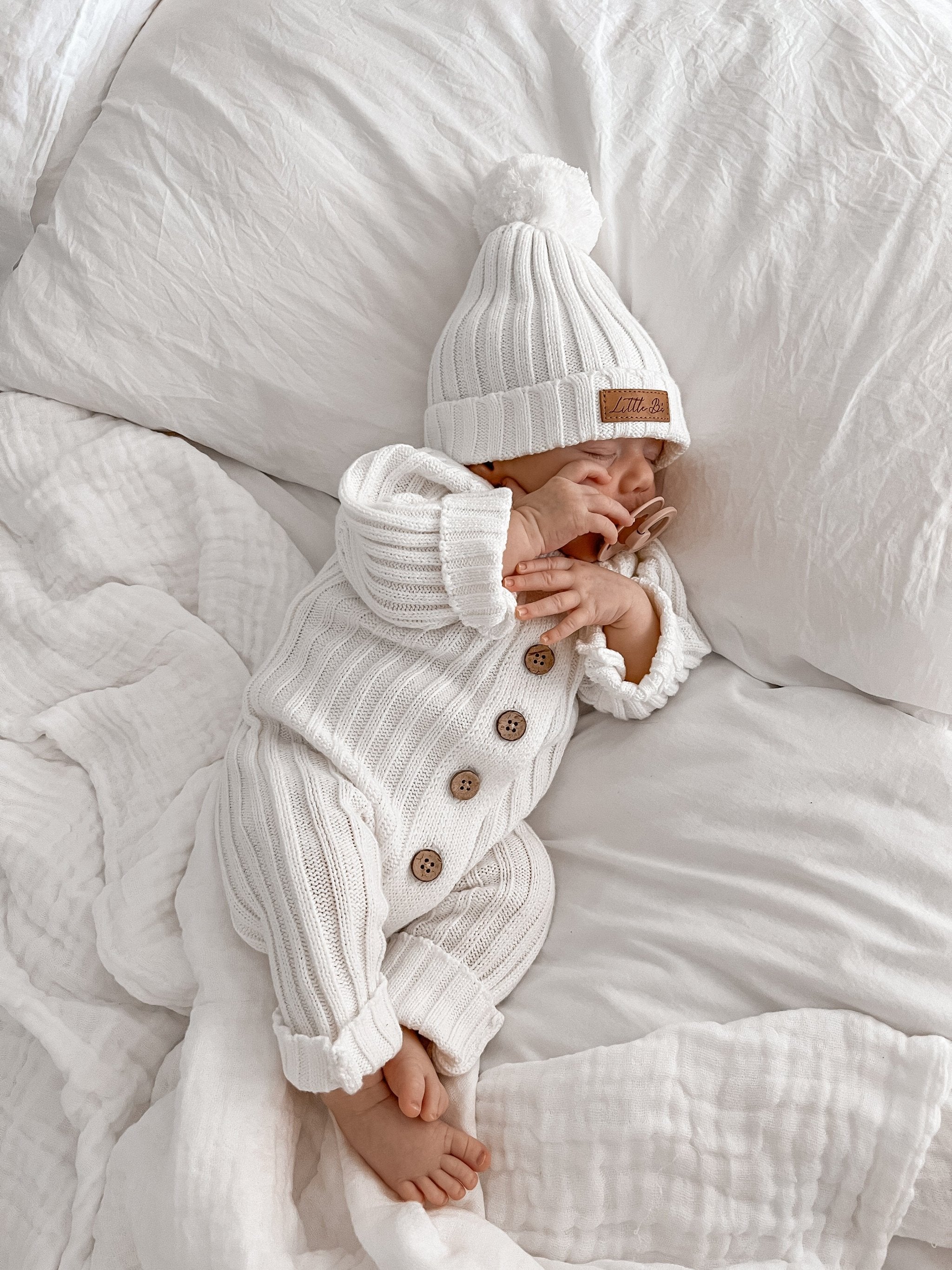 Ribbed Romper ~ Milk - Little B's 