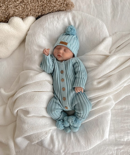 Knitted Newborn Beanie Blue