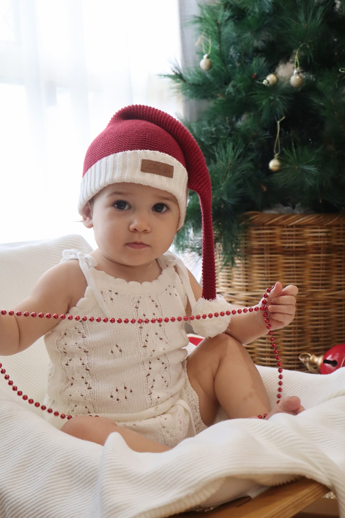 Knitted Cotton Pointelle Set – Milk