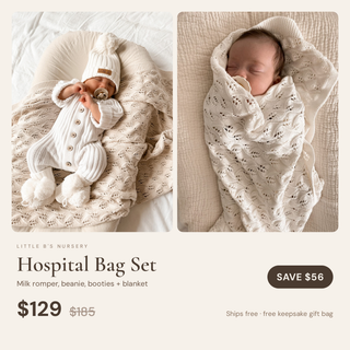 Milk Hospital Bag Set | Romper, Beanie, Booties & Blanket