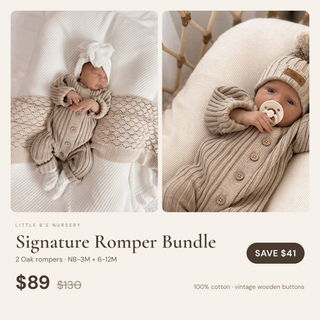 Oak Romper Duo | NB–3M + 6–12M