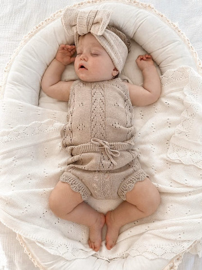 Pointelle Knit Set - Oak