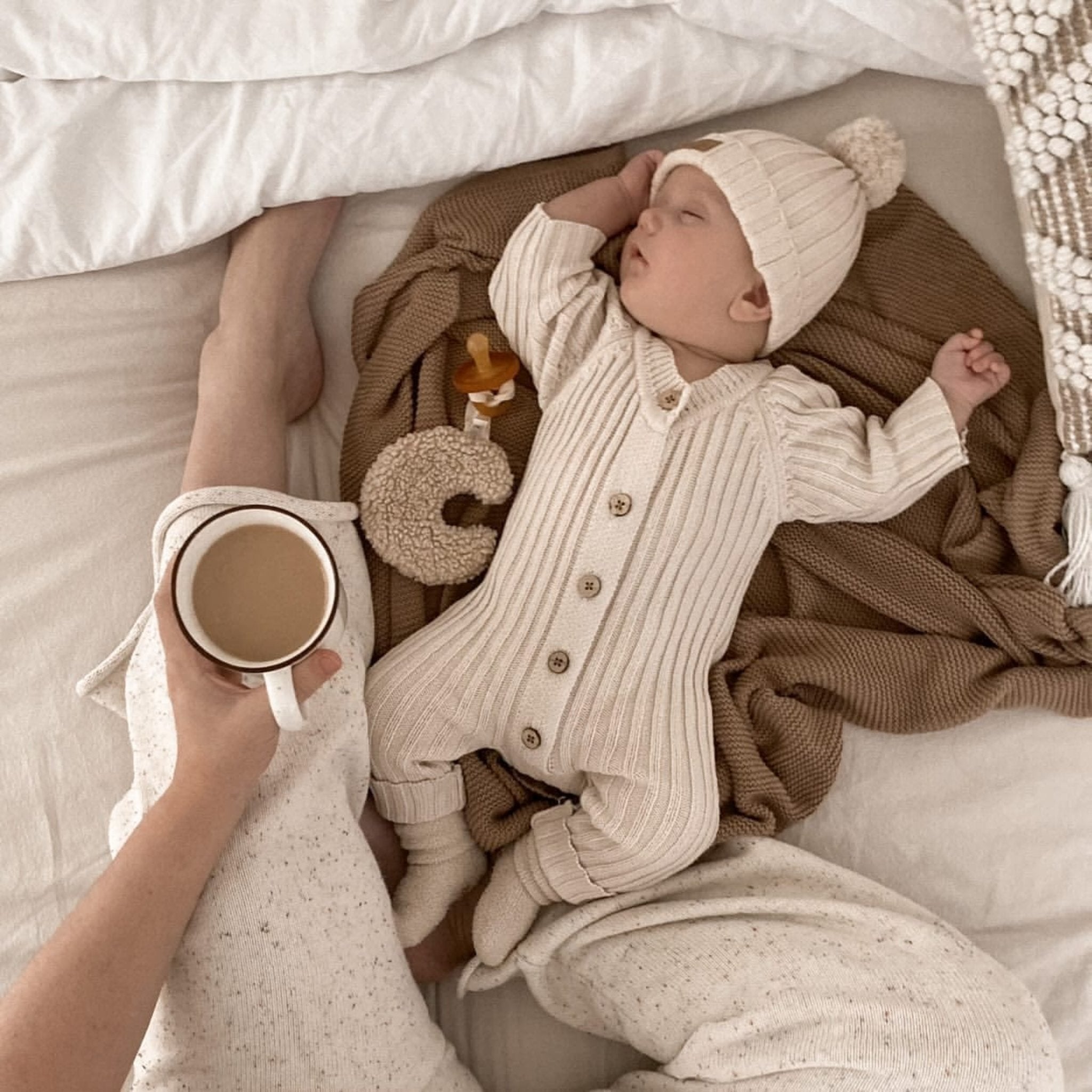 Ribbed Romper ~ Honey Milk - Little B's 
