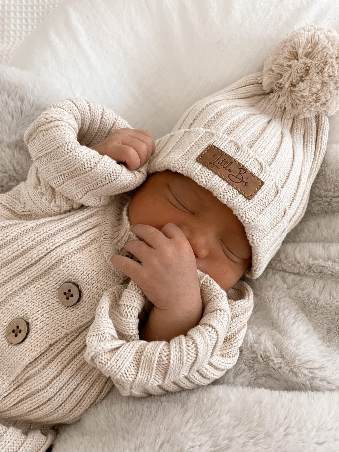 Ribbed Beanie ~ Honey Milk - Little B's 