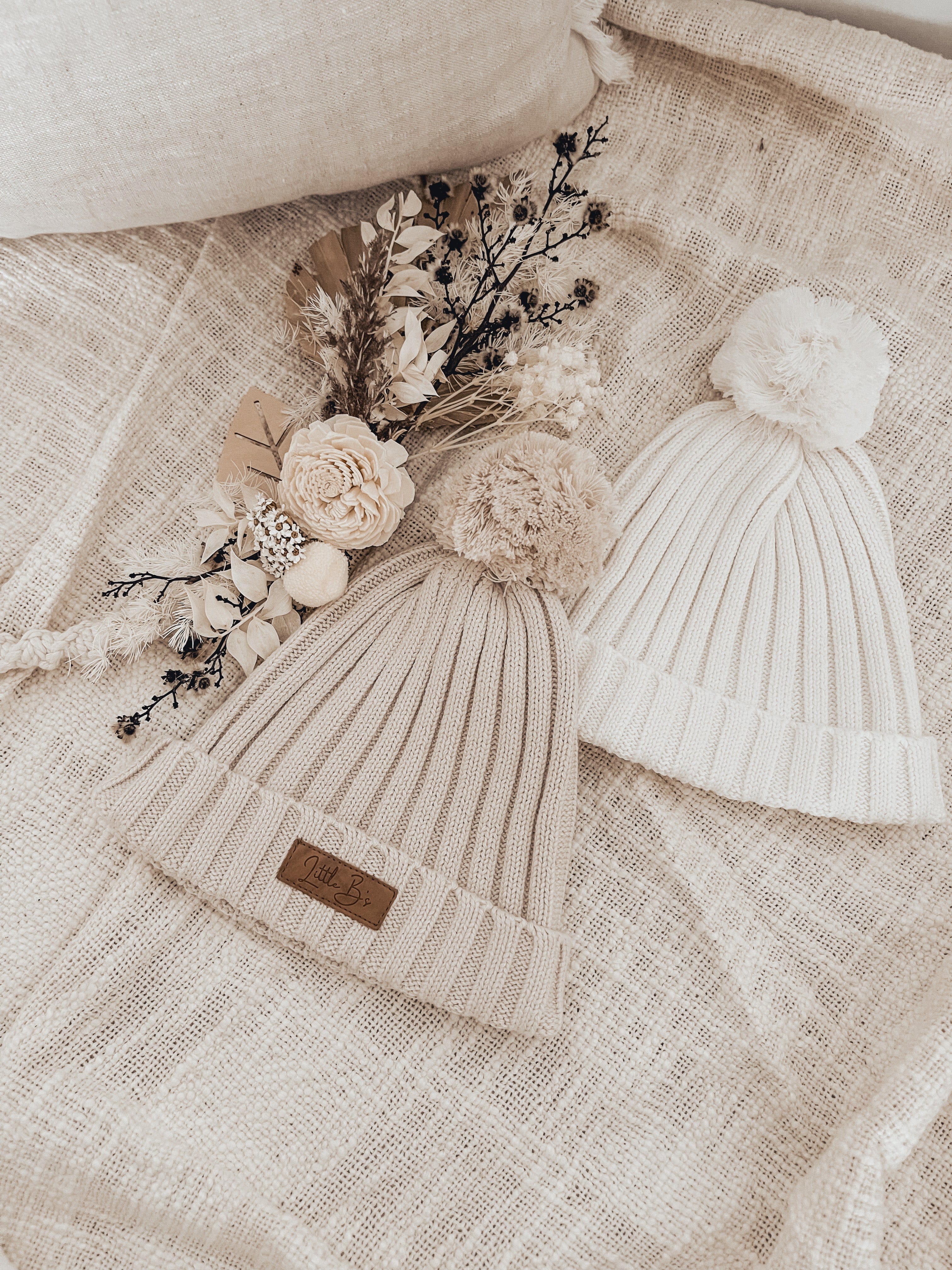 Ribbed Beanie ~ Honey Milk - Little B's 