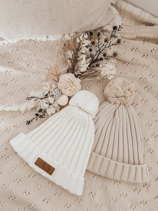Ribbed Beanie ~ Milk - Little B's 