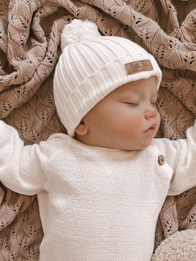 Ribbed Beanie ~ Milk - Little B's 
